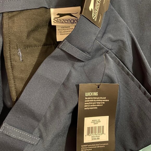 Slazenger Golf Men's Navy Wicking Shorts - Size 40 - NWT - Picture 4 of 4